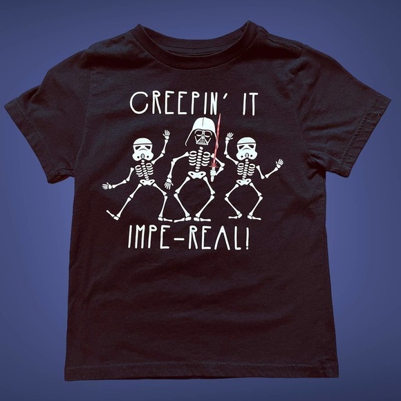 Star Wars & Lucasfilm Mad Engine Kids Black Graphic T-shirt Small Halloween - Picture 1 of 6